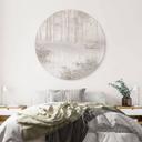 Wanddecoratie Bos aan het meer in beige mist - Ms Tiff - Alu-Dibond Rond