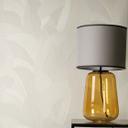 Ikke-vævet tapet Isabelle Golden Canopy White Cream Grey - palmeblade jungle metallic gang