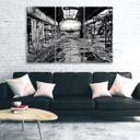 3 stykke lærredstryk Old Factory sort og hvid