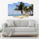 5 stykke lærred Print Tropical Beach Ocean Palm Trees