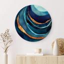Tableau sur alu-Dibond rond SpaceFrog Designs - bleu et or
