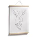 Plakat Line Art - Elskende, der holder hinanden i hånden - Lizde