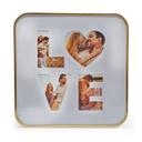Aluminium Bilderrahmen Love - Gold mit Passepartout - abgerundete Ecken - 40,6 x 40,6 cm