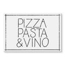 Glasschilderij Pizza Pasta & Vino - wit