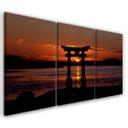 3 stykke lærredstryk, Torii Gate ved solnedgang