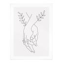 Plakat Line Art - Elskende, der holder hinanden i hånden - Lizde