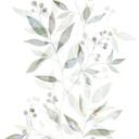 Ikke-vævet tapet blade blomster natur mat i hvid grøn