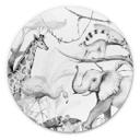 Tableau en alu-Dibond Kvilis - Amis des animaux dans la jungle en noir & blanc - Rond