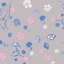 blomstertapet gråblå - blomstertapet designer - non-woven tapet natur