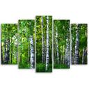 5 stykke lærredsprint, Birch Forest Green