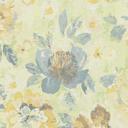 Papel pintado floral vintage verde amarillo - papel pintado retro floral pastel - papel pintado no tejido