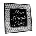 Wanddecoratie Live - Laugh - Love zilver glitter