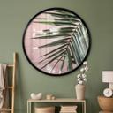 Póster hoja de palmera delante de pared rosa - Böhmer - Redondo