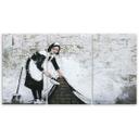 3 stykke lærredstryk, Banksy Maid Street Art