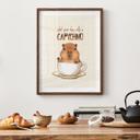 At sige plakat Capybara i kaffe - Capychino