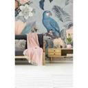 Livingwalls papier peint photo ARTist Jungle Rendevous avec fleur Roses et perroquets bleu, vert, rose