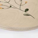 Cuadro de madera Planta delicada con flores amarillas - Goed Blauw - Redondo
