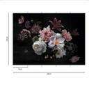 Floral Flowerbouquet tapet i sort og hvid - non-woven tapet Designwalls 2 - 2,55 x 3,5 m