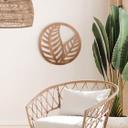 Decoración en madera hojas en círculo - madera de caoba