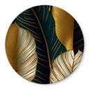 Tableau sur verre Feuilles de palmier effet doré