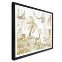 Póster infantil Oliver Robins - Simpáticos animales bajo palmeras