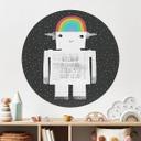 Wallsticker regnbuerobot til børneværelset Sleep Laugh Create - Treechild - Round