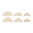 juego de nubes de madera 3D para decoración de pared - álamo (3 piezas) - 50x20 cm