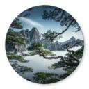 Glasbillede - Fyrreskov i Huang Shan-bjergene - NingYun Ye - Round