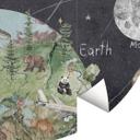 Fotobehang voor kinderen zonnestelsel met planeten en aarde - Ms Tiff - Rond - Zelfklevend/niet-gewe
