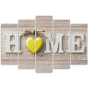 5 stykke lærred print Home House hjerte træ brædder