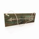 Houten Bordje - Pijl (wit)