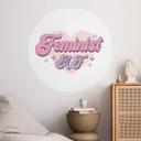 Vinilo decorativo feminista AF corazón rosa - redondo