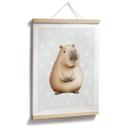 Plakat til børn - Capybara med margueritter