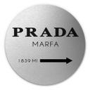 Wandcirkel Alu-Dibond Prada Marfa - zilver effect