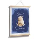 Plakat til børn - Sweet Dreams - Capybara på månen