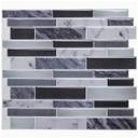 Carrelage adhésif effet marbre, gris foncé - Set de 4 en 27 x 25,4 cm l'un