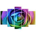Lærred print 5 stykker, rose blomst farverig