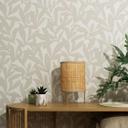 Ikke-vævet tapet, blomstermotiv tapet La Terrasse taupe, creme