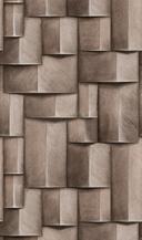 non-woven tapet med træmotiver geometrisk hvid, brun 3D-look 2,70 x 1,59 m