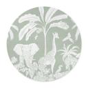 Póster animales de la jungla en verde tropical - Kikki Belle - Redondo