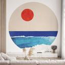 Kalm strand bij zonsondergang Fotobehang - Rivers - Rond - vliesbehang/zelfklevend vliesbehang