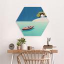 Hexagon Dibond Siesta om sommeren - Rivers