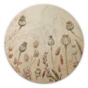 Cuadro de madera Sir Edward - Flores secas blancas - Redondo