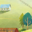 Fotomurale habitación de los niños granja de colores en las montañas - DigitalArtsi