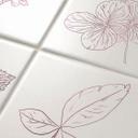 Azulejos Adhesivos Contornos Hojas Rosa - Lote de 12