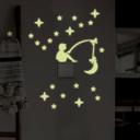 Selvlysende Wallsticker Himmelfisker - passer til stikkontakten