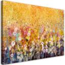 Canvasbillede, Farverige blomster eng natur