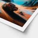 Póster Space - Coche de carreras retro en el espacio - Taudalpoi