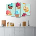 5 stykke lærredsprint, Cupcakes slik