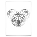 Plakat - Origami Koala - Sølveffekt